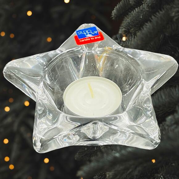 Studio Nova Star Glass Tea Light Candle Holder Holiday Decor - Open Box New - Picture 1 of 6
